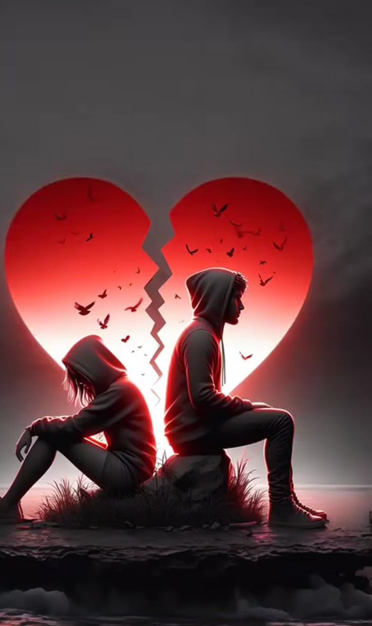 Broken heart dp aesthetic