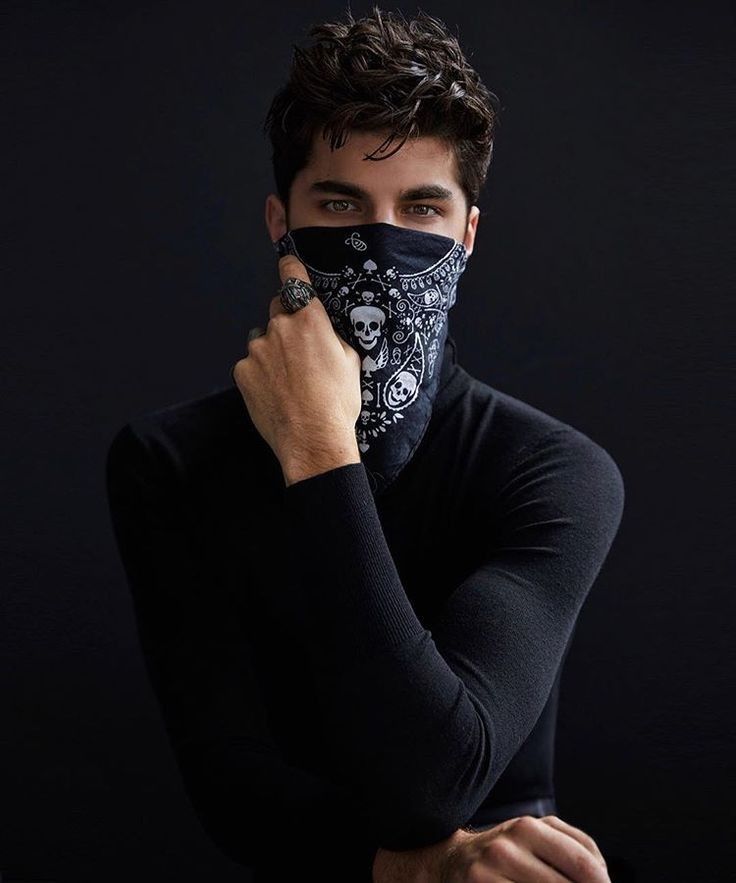 Mask boy dp black background