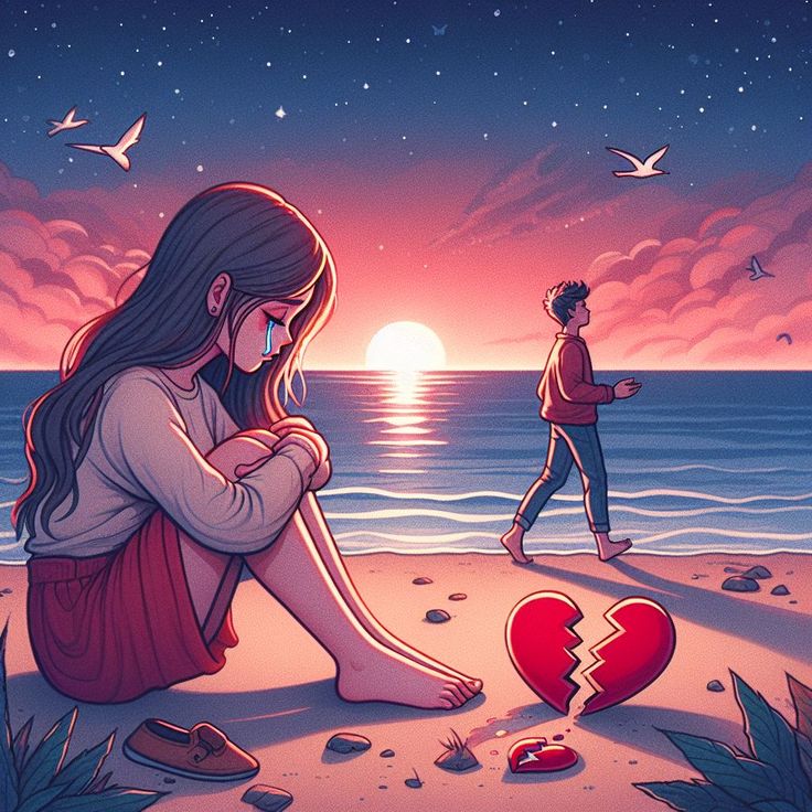 Sad broken heart dp