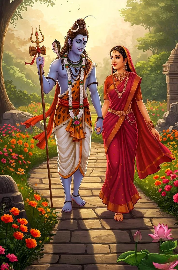 Shiv Parvati images love couple