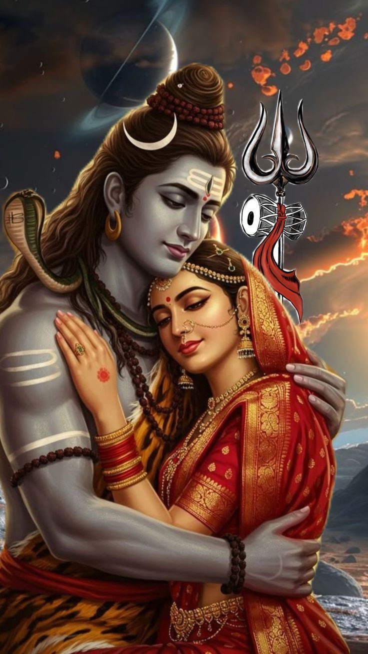 Shiv Parvati images love romantic