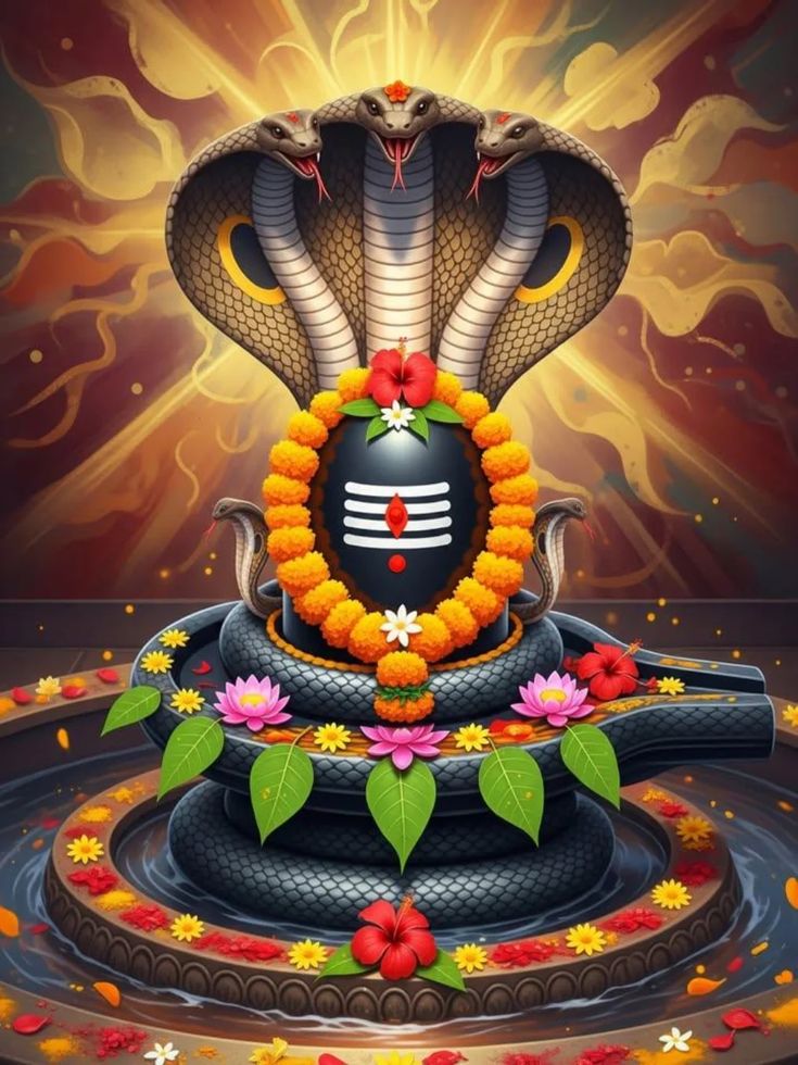 Shivling image with snake HD