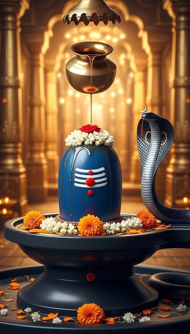 Shivling image with snake HD