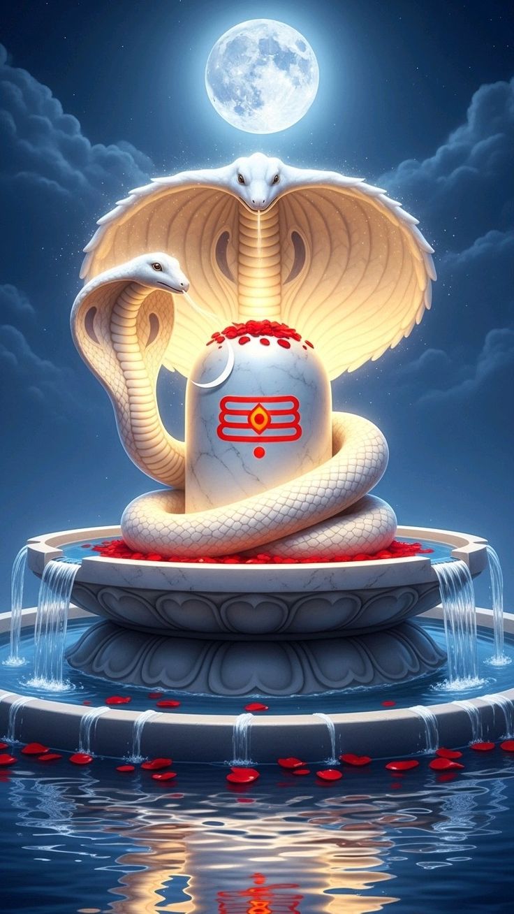 Shivling photo with water abhishek