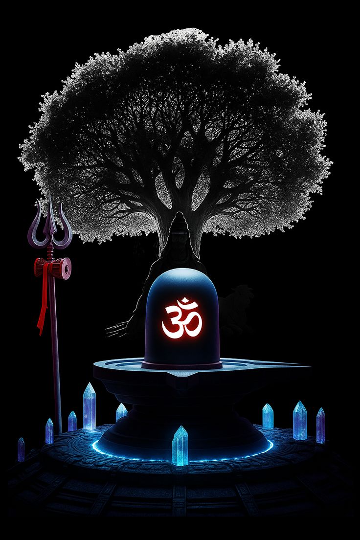 Shivling wallpaper with Om symbol