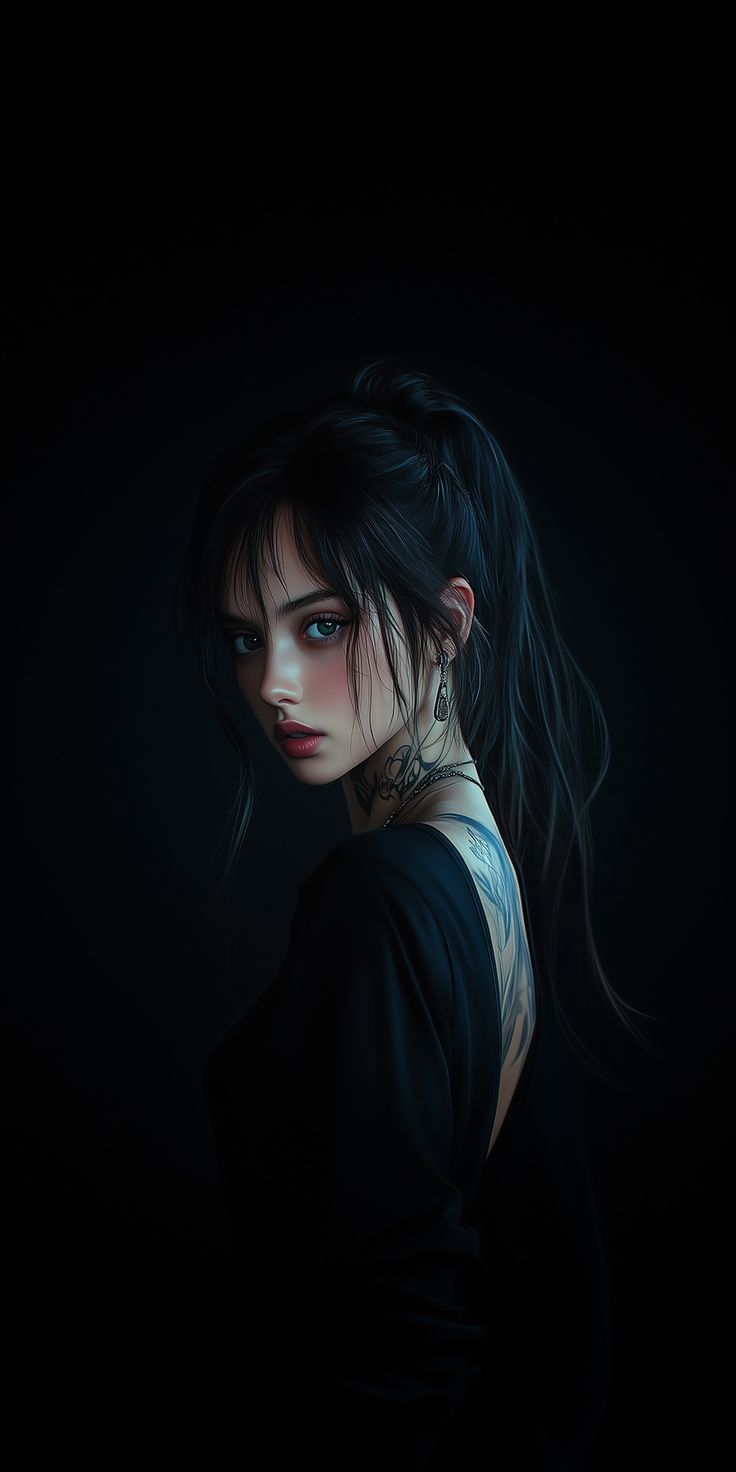 black stylish killer attitude girl dp