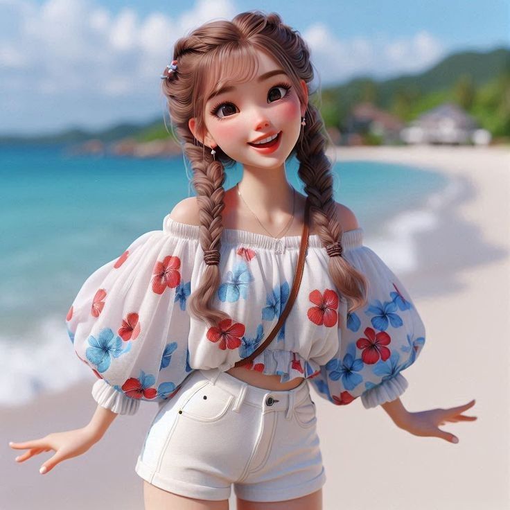 cartoon girl dp anime style
