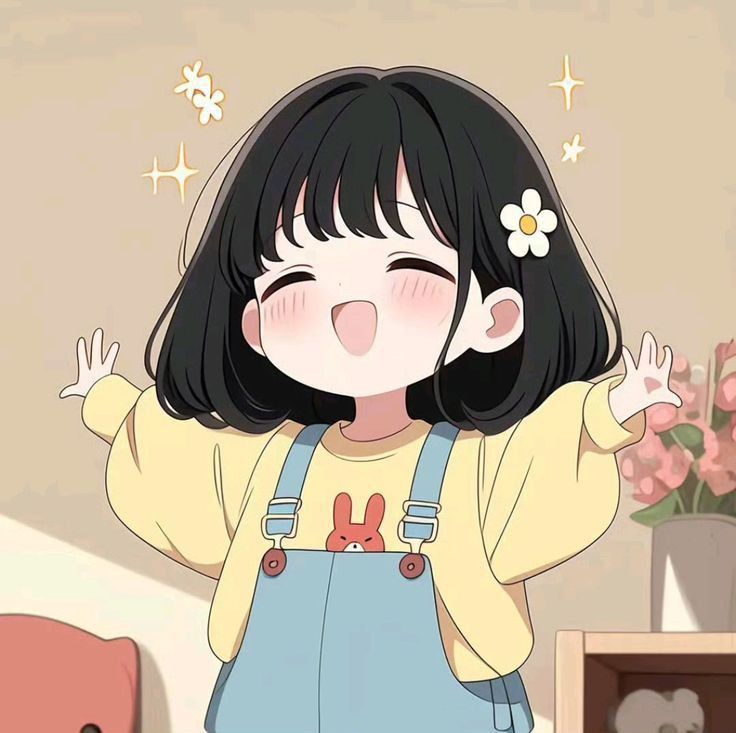 cute cartoon girl dp aesthetic style