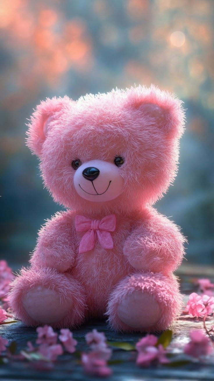 cute teddy bear with girl