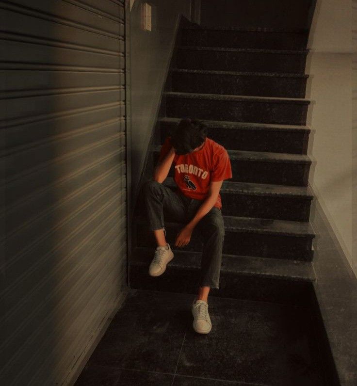 sad boy dp with headphones